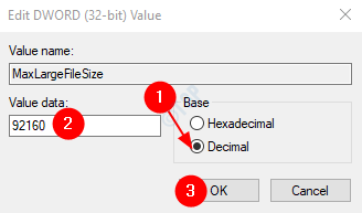 Modifier MaxLargeFileSize