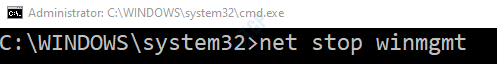 net stop winmgt cmd