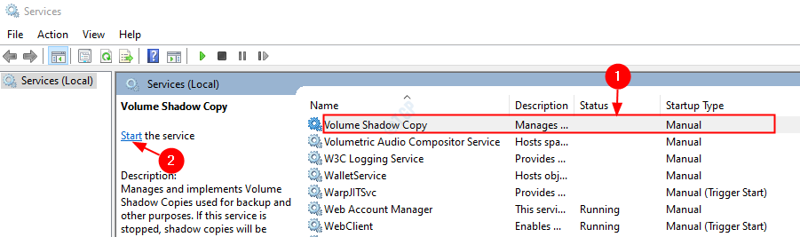 Démarrer le service