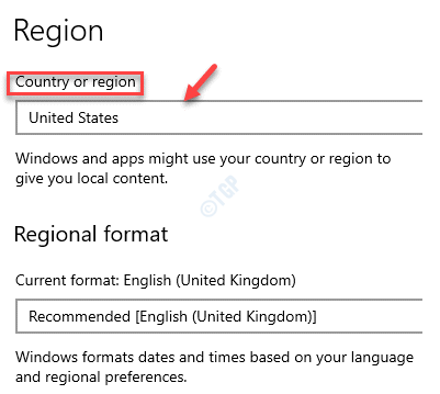 Paramètres Heure et langue Région Pays ou région États-Unis