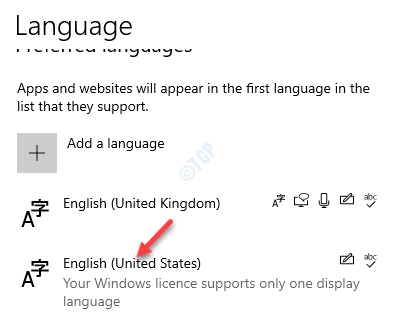 Langues préférées Anglais (États-Unis) Ajouté