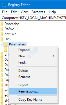 Paramètres rightclick