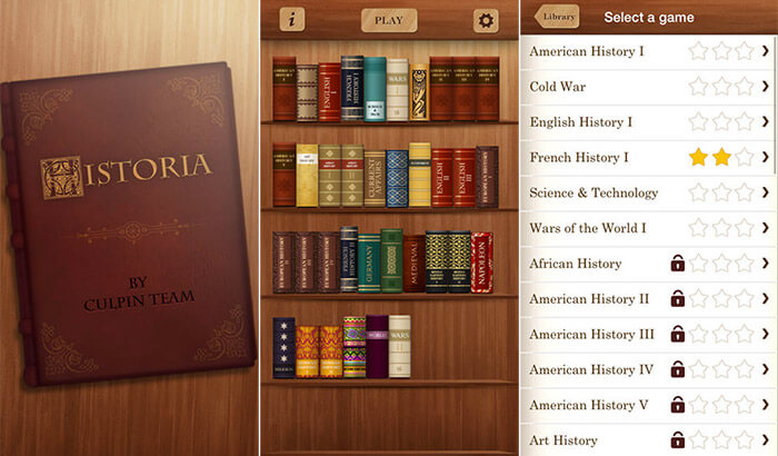 Historia World iPhone et Capture d'écran de l'application iPad