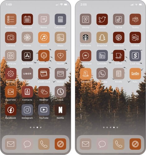 esthétique de l'automne pack d'icônes d'application pour iphone et ipad