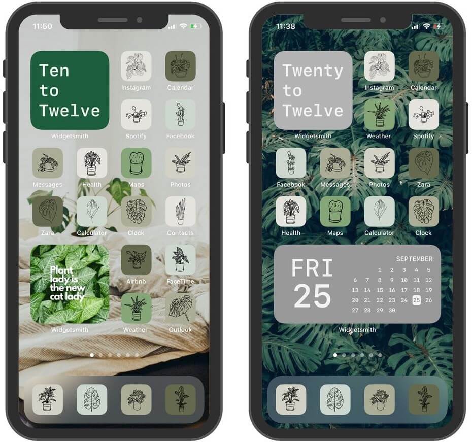 Ensemble d'icônes d'application de thème végétal pour iphone et ipad