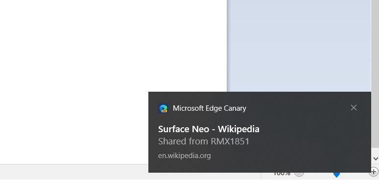 Partage des onglets Microsoft Edge Canary