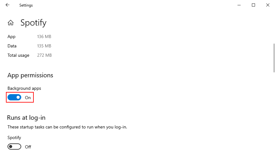 Windows 10 montre comment autoriser Spotify à accéder aux applications d'arrière-plan