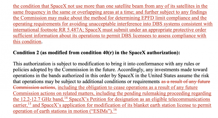 DISH STARLINK CONDITIONS