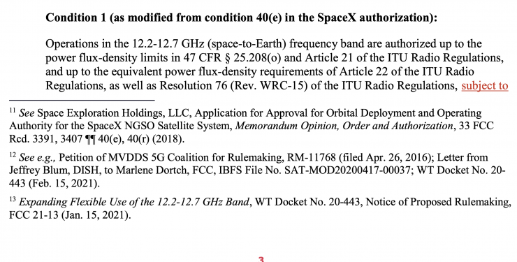 DISH STARLINK CONDITIONS