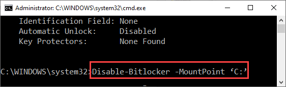 Désactiver Bitlocker Min