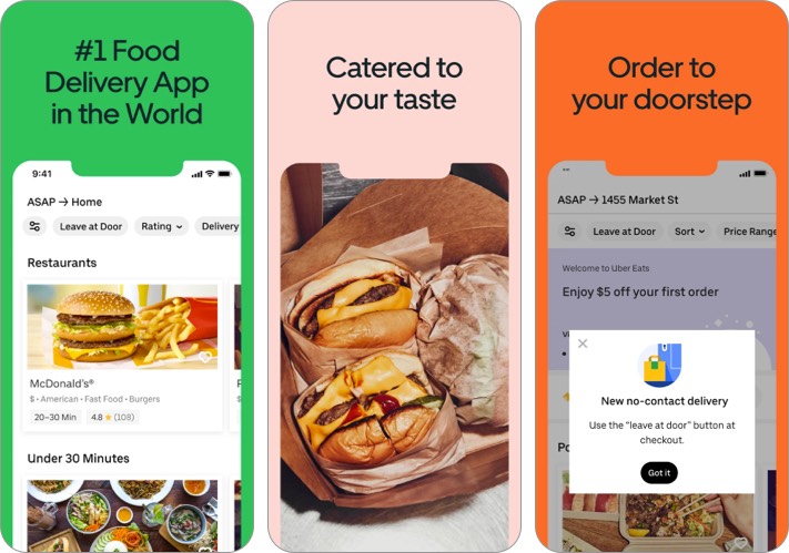 Uber Eats nourriture pour la fête des mères application de livraison