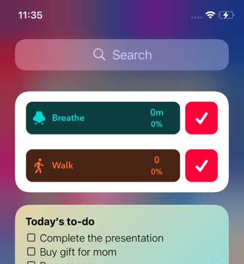 Widget d'écran d'accueil HabitMinder iOS 14