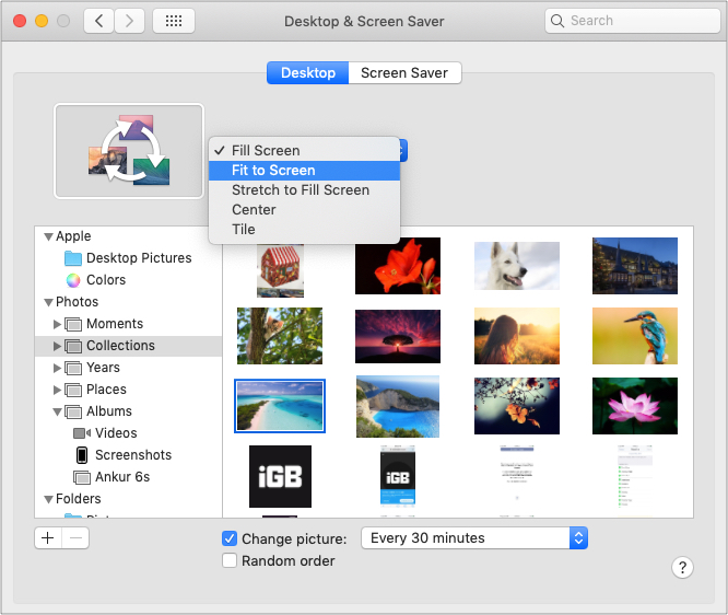 Autres personnalisations de fond d'écran sur Mac