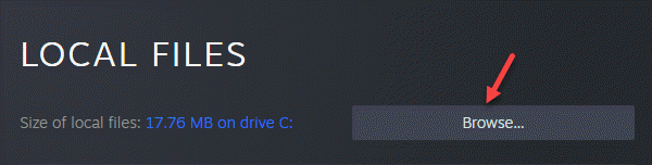 Propriétés du jeu Steam Fichiers locaux Parcourir min