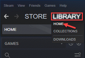 Accueil de la bibliothèque d'applications Steam
