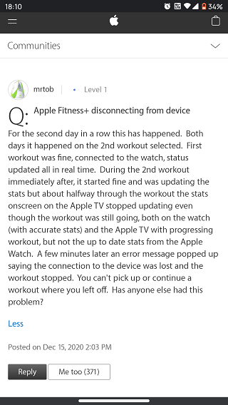 Apple-Fitness +-disconnecting-issue-old-reports