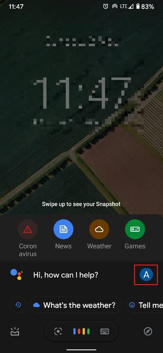 Appuyez sur la petite photo de profil dans la fenêtre de l'assistant | Comment changer le mot de réveil Google Home