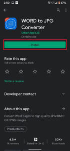 Téléchargez l'application de conversion Word en JPG depuis Play Store | Comment convertir Word en JPEG