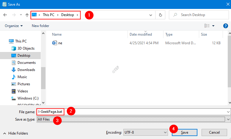Save Bat File Min Min