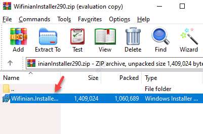 Zip Folder Installer Double-cliquez