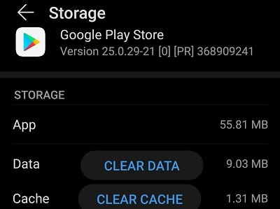 google-play-store-clear-app-cache