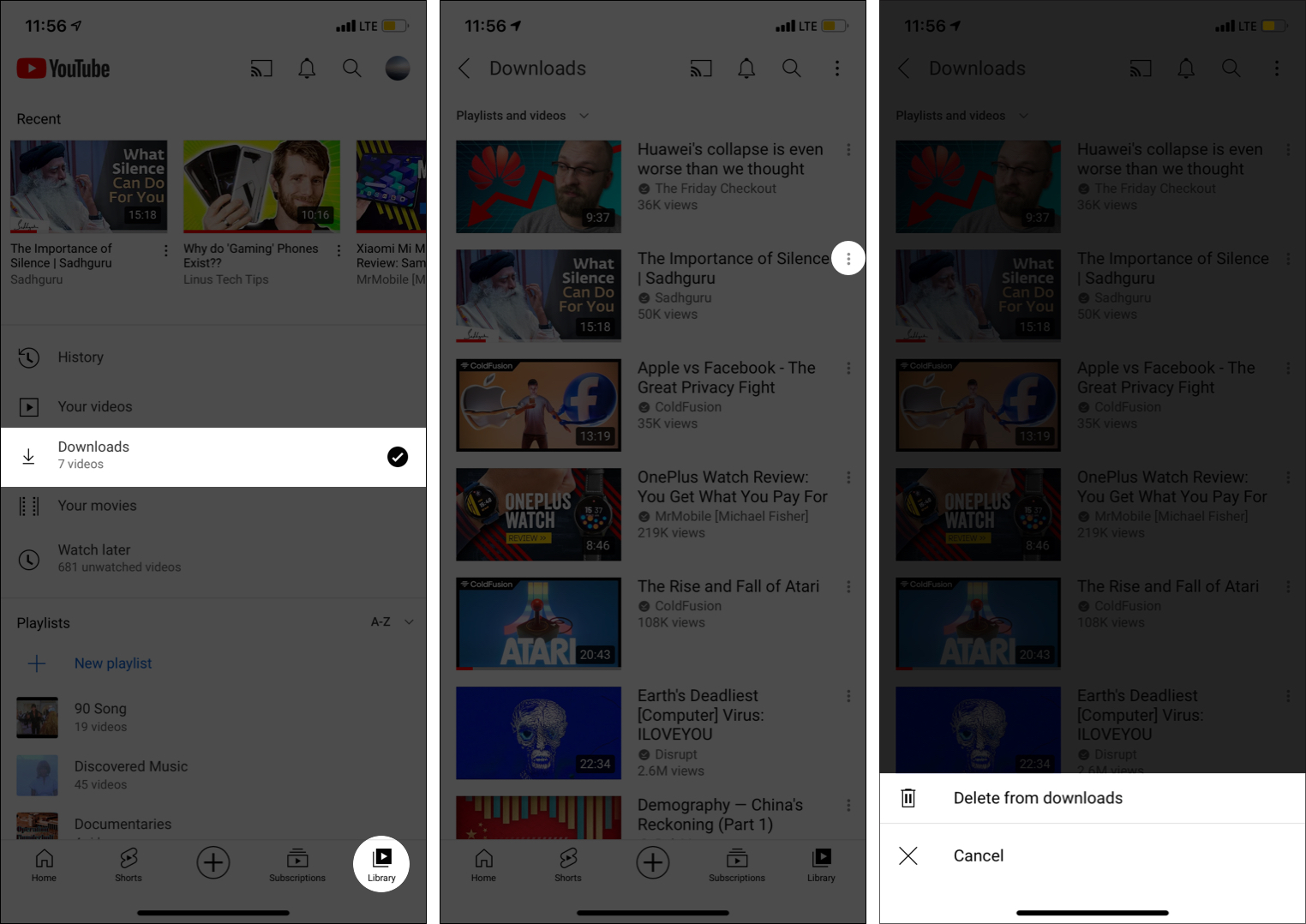 Comment supprimer une vidéo hors ligne un par un depuis l'application YouTube