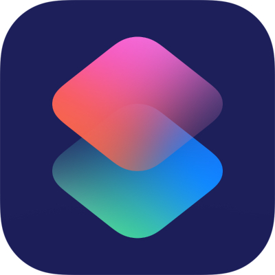Logo de l'application de raccourcis sur iPhone et iPad