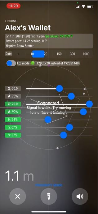 Activer le mode développeur caché dans la recherche de précision sur AirTag