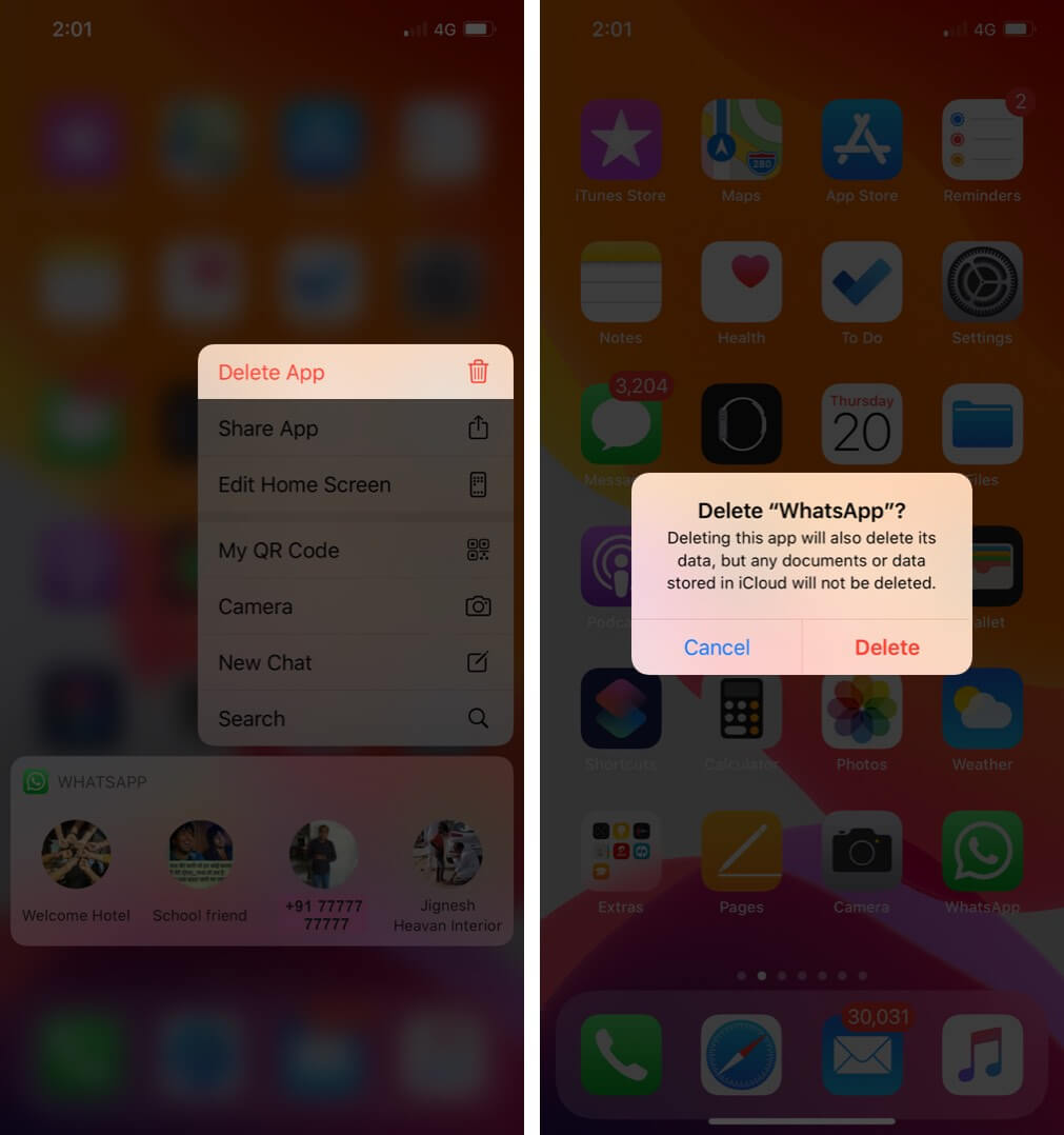supprimer whatsapp sur iphone