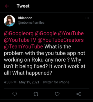 L Application Youtube Tv Ne Fonctionne Pas Sur Les Appareils Roku L Equipe Est Au Courant Et Travaille Sur Le Correctif Fr Atsit