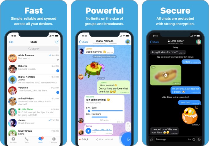 télégramme meilleure alternative à Facebook pour iPhone et iPad