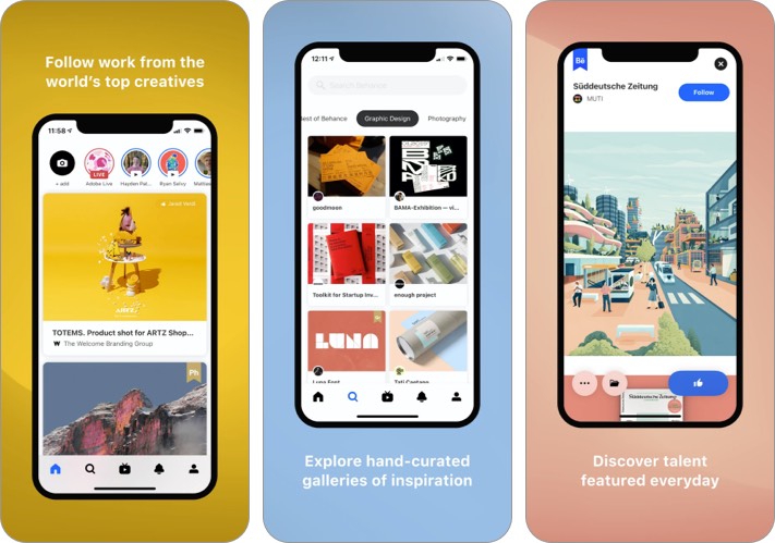 behance meilleure alternative Facebook pour iPhone et iPad