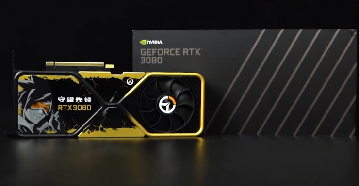 Mods personnalisés NVIDIA La carte graphique GeForce RTX 3080 avec le thème Overwatch