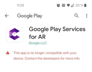 google arcore n'est plus compatible oneplus 9 pro