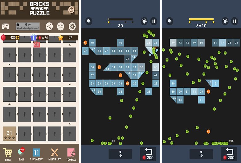 captures d'écran de puzzle bricks breaker