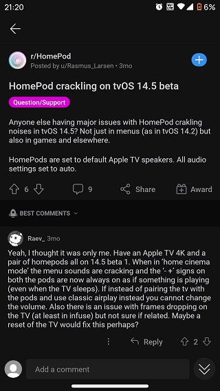 Crackling-popping-sound-issue-since-tvOS-14.5-beta