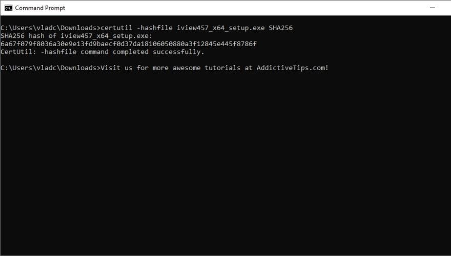 certutil checksum