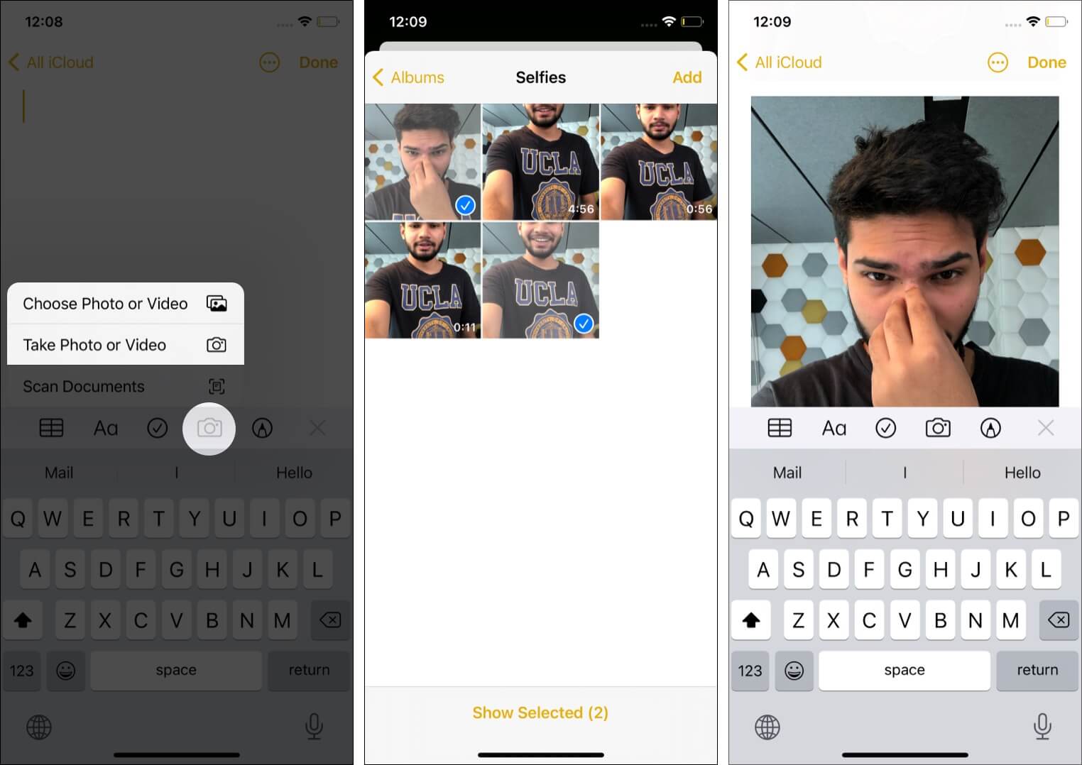 Ajouter des photos et des vidéos à Notes app