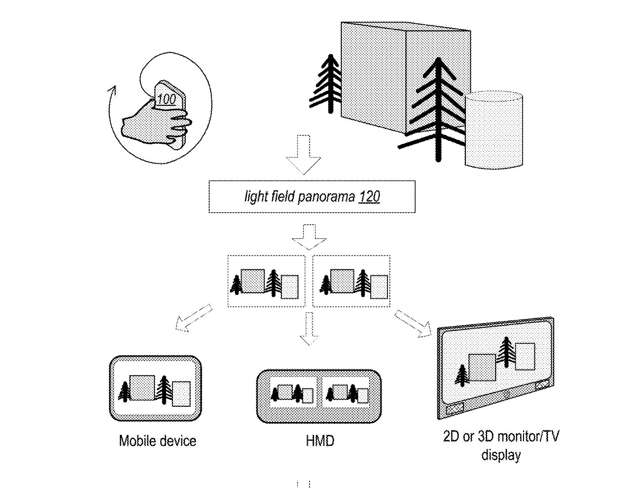 Détail modifié du brevet montrant comment les gestes peuvent capturer des informations qui sont ensuite relayées pour être affichées en AR