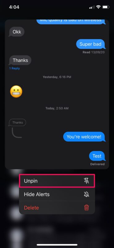 Comment épingler et désépingler des conversations dans les messages pour iPhone et iPad