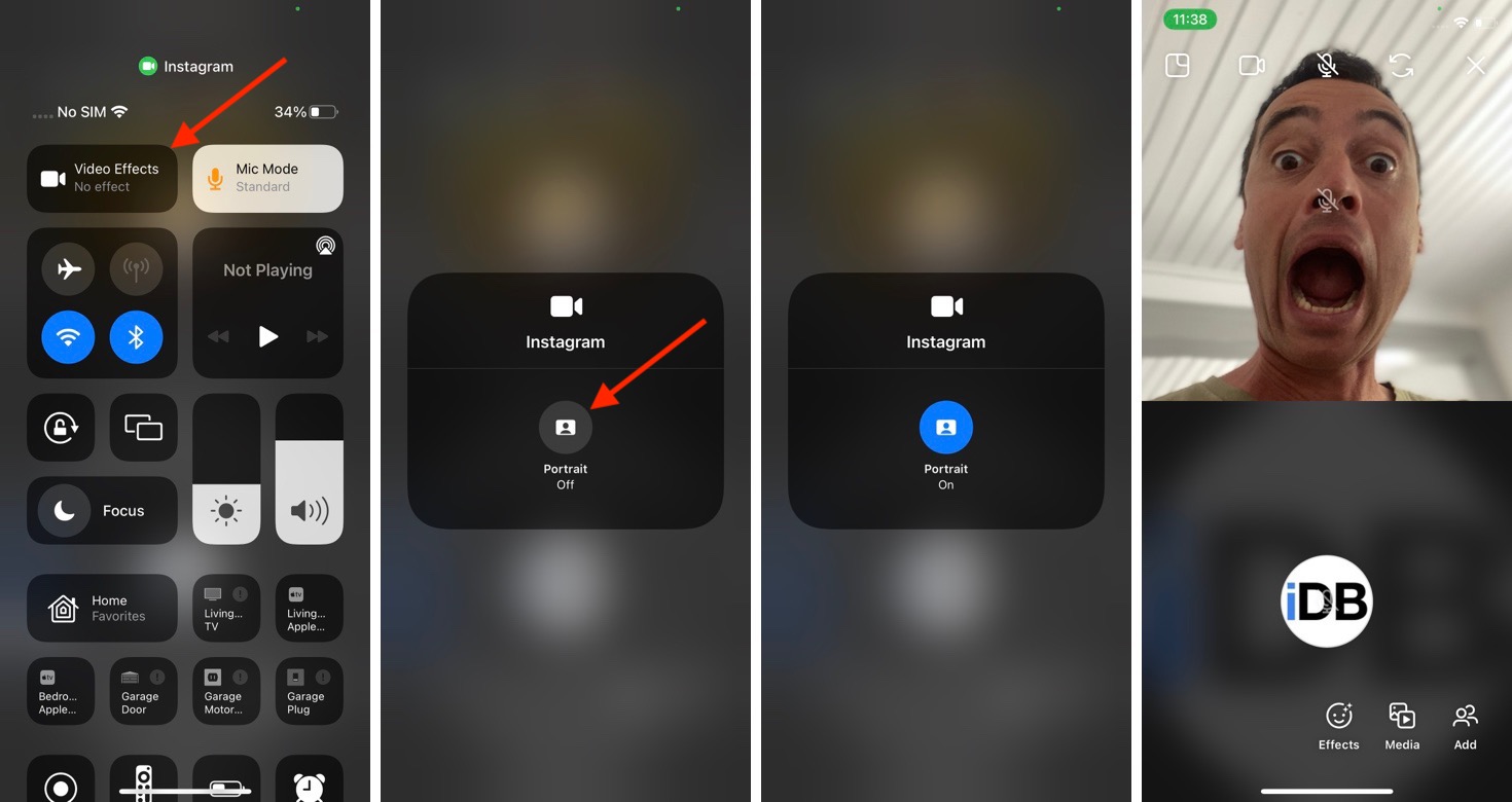 Activer le mode portrait sur les appels vidéo