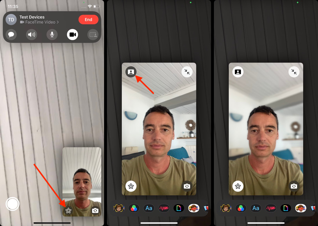 Activer le mode portrait sur FaceTime
