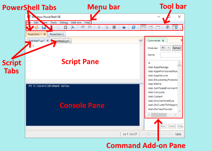 installer et utiliser Windows PowerShell ISE