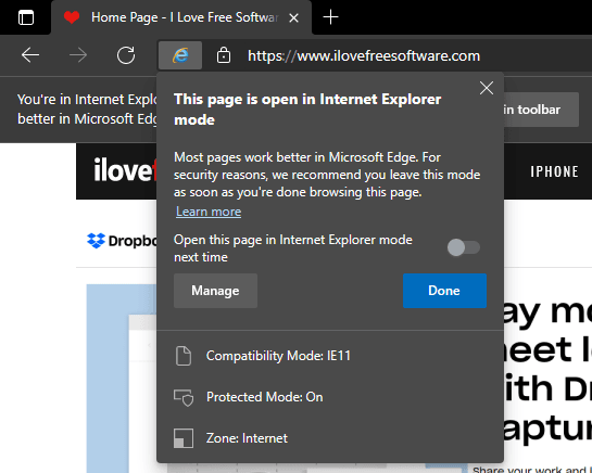 Comment ouvrir des sites Web en mode de compatibilité Internet Explorer dans MS Edge