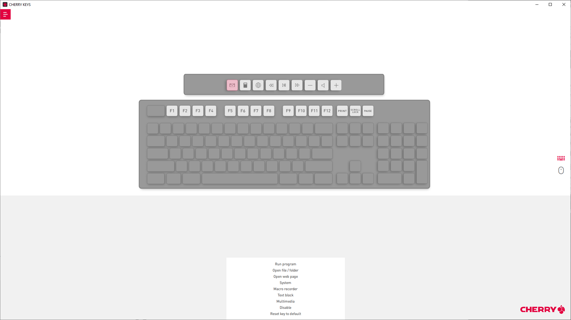 Le logiciel Cherry Keys pour Windows