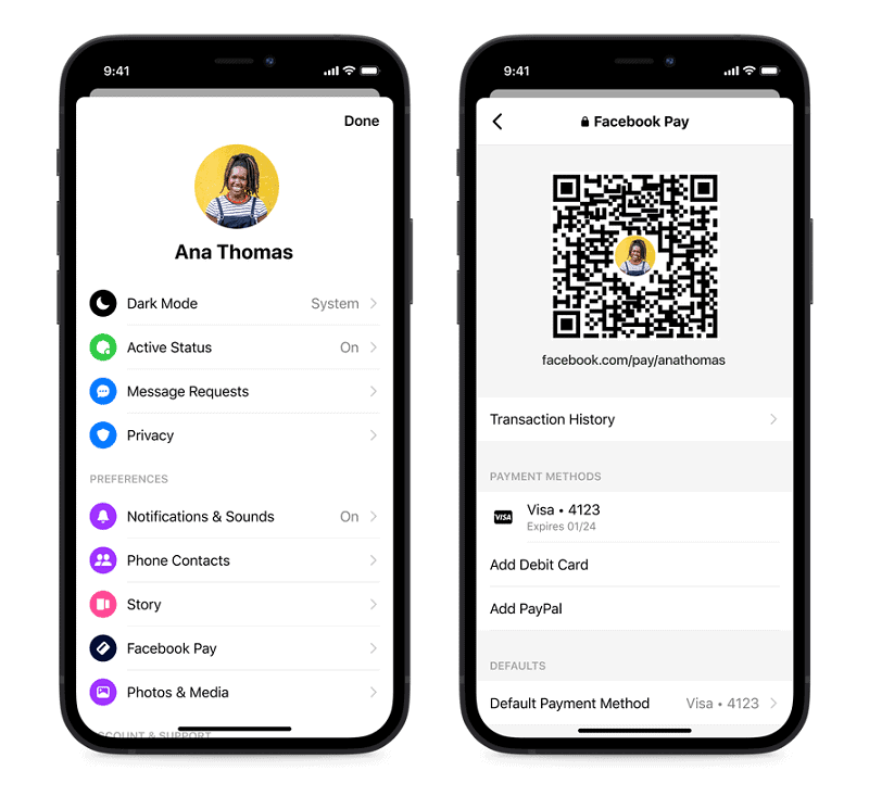 facebook messenger qr codes