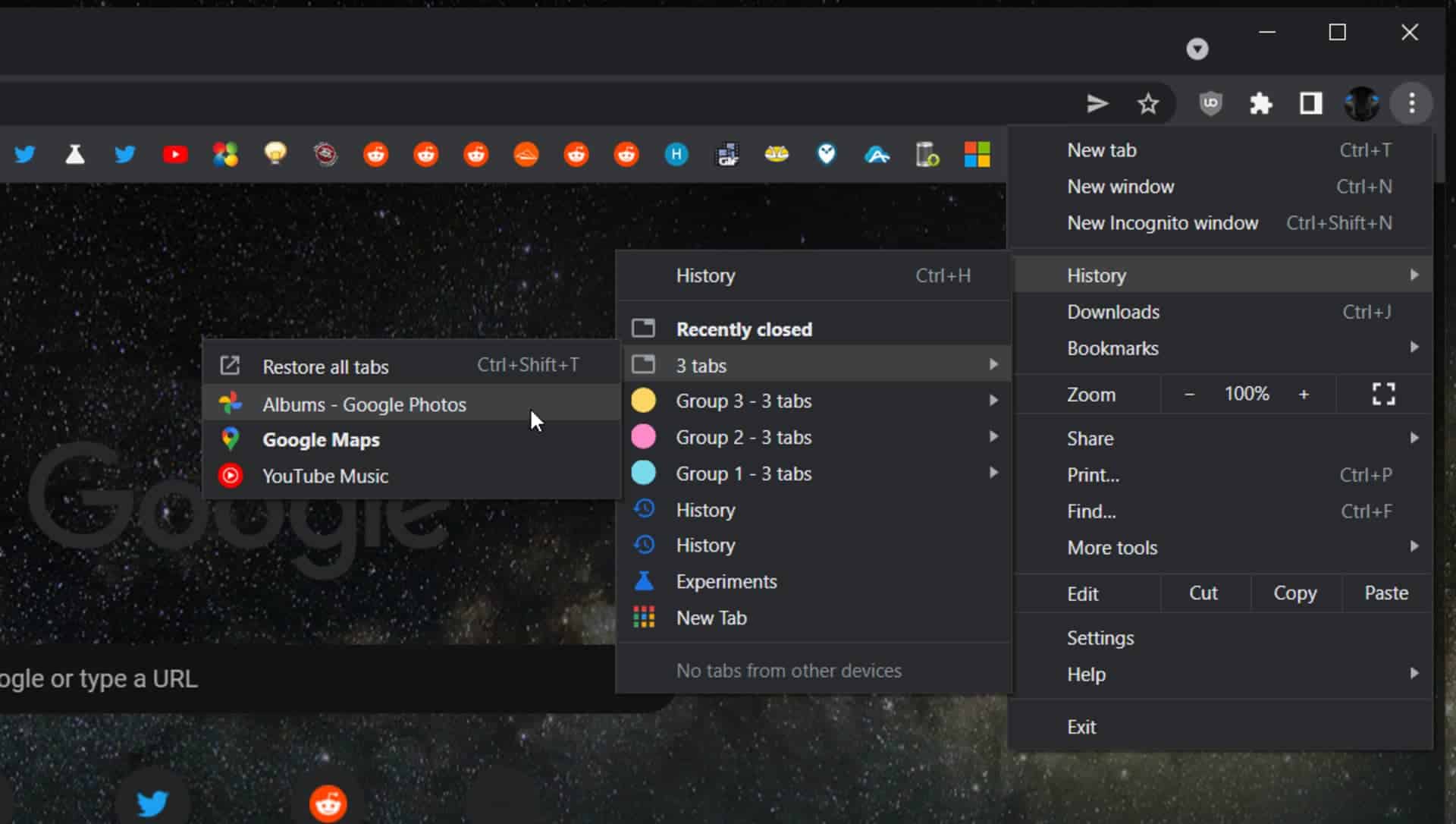 Google Chrome Tab Groups Submenus from Android Police