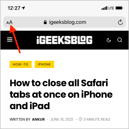 Paramètres du site Web Safari dans iOS 14 sur iPhone