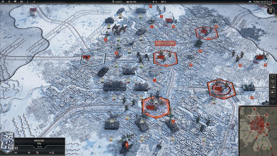 Les chars s'approchent de Moscou enneigée dans l'un des meilleurs jeux de chars, Panzer Corps 2