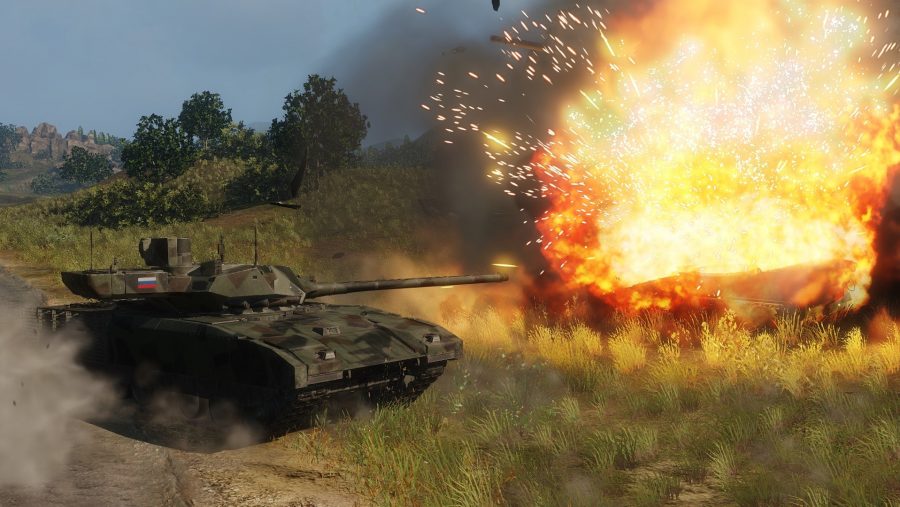 Un char russe vient de détruire un véhicule ennemi dans Armored Warfare.